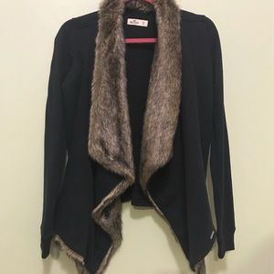 Hollister faux fur cardigan